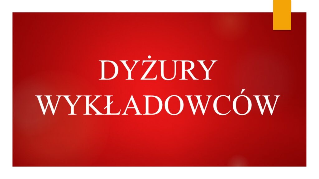 Dyżury wykładowców -widżet
